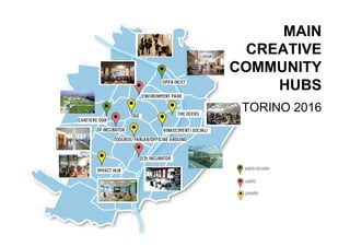 MAIN
CREATIVE
COMMUNITY
HUBS
TORINO 2016
 