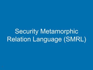 Security Metamorphic
Relation Language (SMRL)
9
 