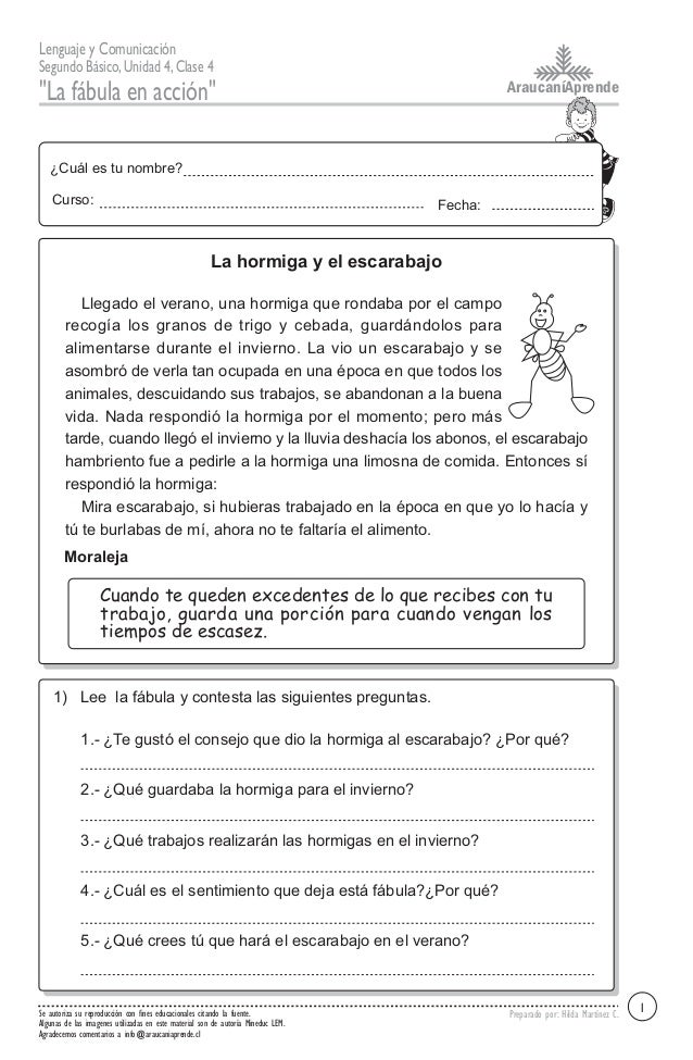 Fabula La Hormiga Y El Escarabajo