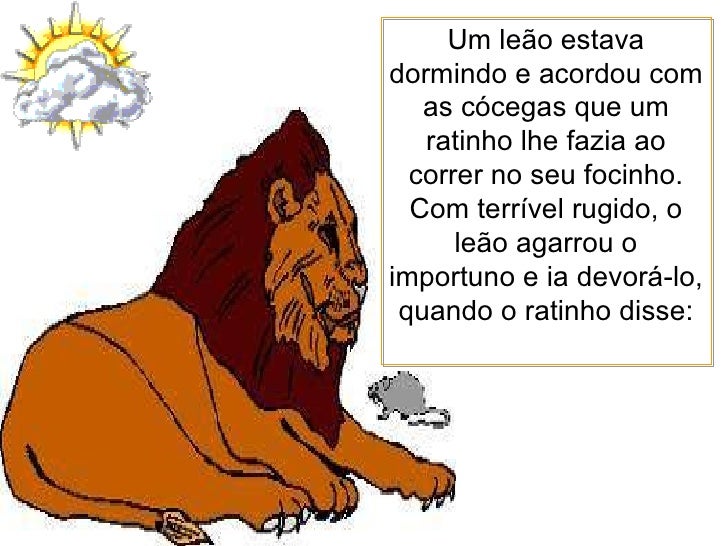 Fabula o leão e o ratinho Fabula o leão e o ratinho