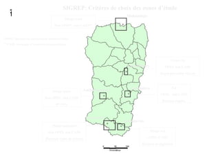 SIGREP: Critères de choix des zones d’étude
Marge nord
Non OPID*, non CAID**
*OPID: Opération de pulvérisation Intradomiciliaire
**CAID: Campagne d’Aspersion Intradomiciliaire
Centre est
OPID, non CAID
Grand périmètre rizicole
Marge ouest
Non OPID, non CAID
IP=34%
Est
OPID, non CAID
Rizières étagées
Marge sud-ouest
Non OPID, non CAID
Plusieurs types de rizières
Marge sud
OPID, CAID
Rizières en digitation
Mahatsinjo
Ambohibary
Ambositra
Fenoarivo
Amborompotsy
Ambalavao
 