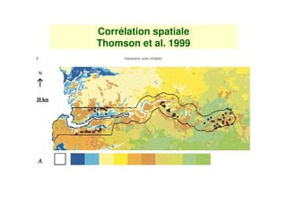 Corrélation spatiale
Thomson et al. 1999
 