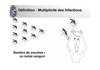 DDééfinition : Multiplicitfinition : Multiplicitéé des Infectionsdes Infections
Nombre de souches dans
un isolat sanguin
 