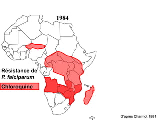 1984
Résistance de
P. falciparum
Chloroquine
D’après Charmot 1991
 