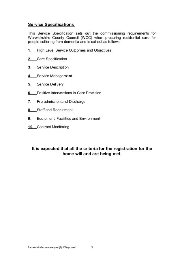 service specification