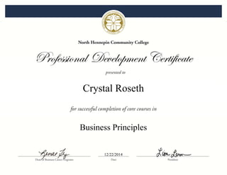 Crystal Roseth
Business Principles
12/22/2014
 