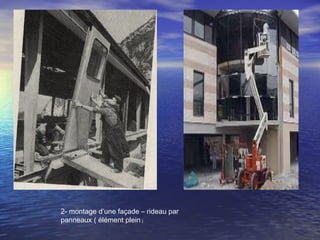 2- montage d’une façade – rideau par
panneaux ( élément plein )
 