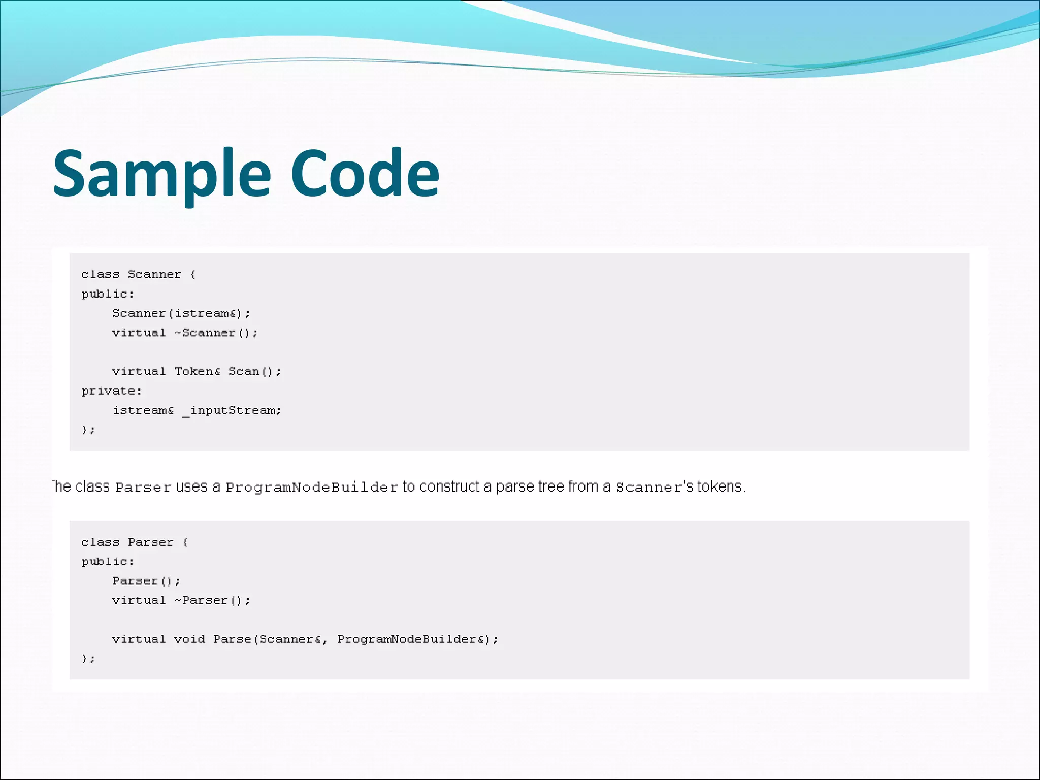 Sample Code
 