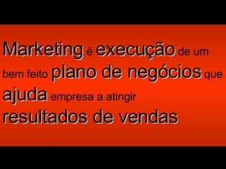 Marketing  é  execução  de um bem feito  plano de negócios  que  ajuda  empresa a atingir  resultados de vendas 