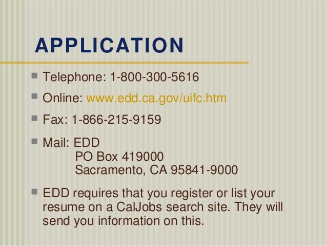 california edd filing procedure
