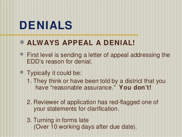 edd appeal letter