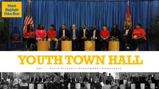 Special Event
YOUTHTOWN HALLD a y 1 - Y o u t h E c o n o m i c D e v e l o p m e n t C o n f e r e n c e
Watch
Highlight
VideoHere
 
