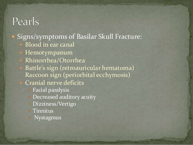basilar fracture symptoms
