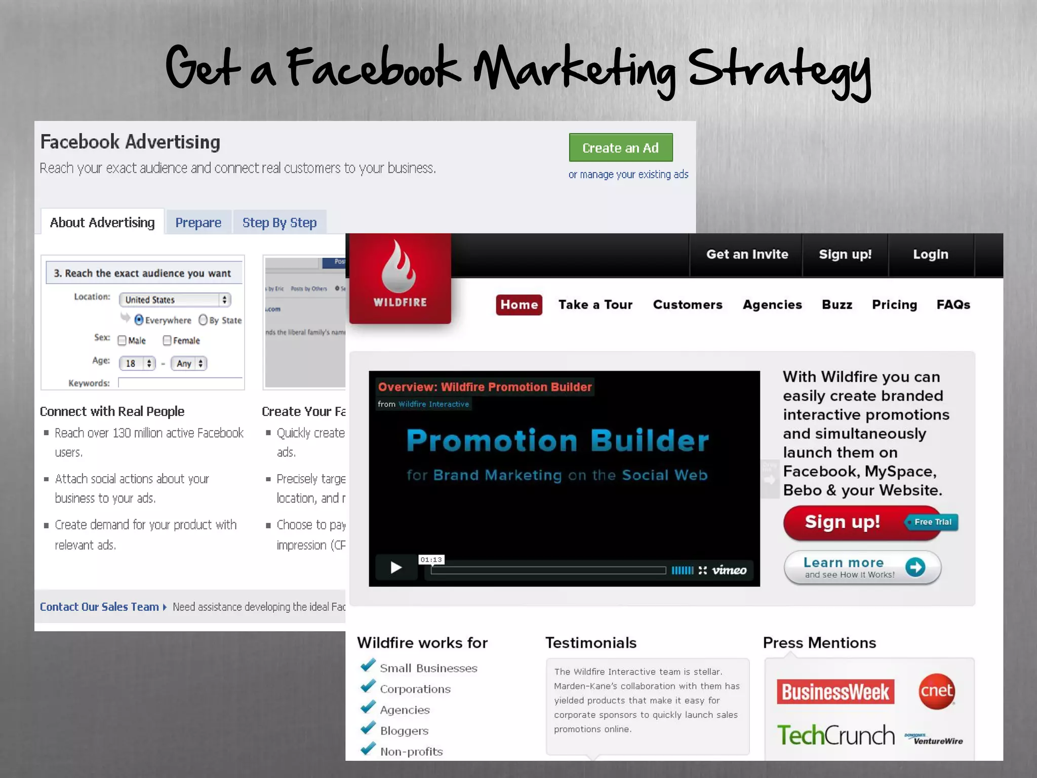 Get a Facebook Marketing Strategy
 