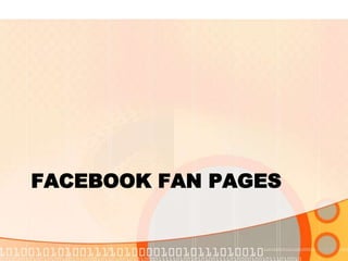 Facebook fan pages