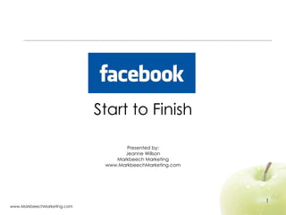   Start to Finish Presented by: Jeanne Willson Markbeech Marketing www.MarkbeechMarketing.com 