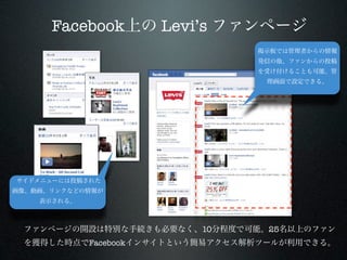 Facebook       Levi’s




                    10   25
    Facebook
 