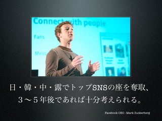 SNS


  Facebook CEO : Mark Zuckerberg
 