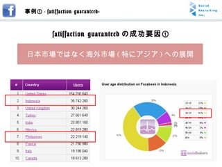 事例① -  satisfaction guaranteed- satisfaction guaranteed の成功要因① 日本市場ではなく海外市場 ( 特にアジア ) への展開 