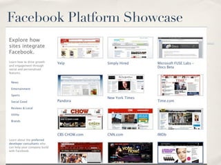 Facebook Platform Showcase
 