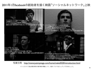 2011 1 facebook




              http://www.justmystage.com/home/mako0320/introduction.html
                   (   )
                                                                           9
 