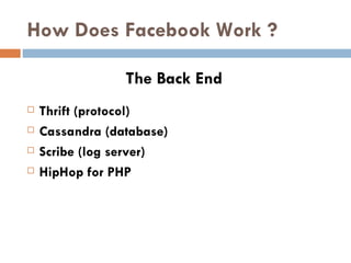 How Does Facebook Work Tech Stack Facebook Technology Stack | PPT
