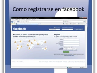 Como registrarse en facebook
 