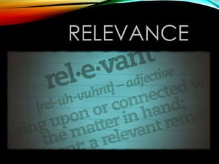 RELEVANCE
 