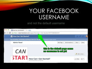 YOUR FACEBOOK
USERNAME
and not the default username
 