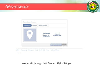 Créer votre page
L’avatar de la page doit être en 180 x 540 px
 