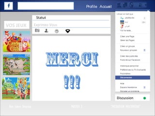 AccueilProfile
Ben Salem Omaima MASTER 2 "MEDIATION MULTIMEDIA"
Merci
!!!
Exprimez-Vous
Discussion
Statut
VOS JEUX
 