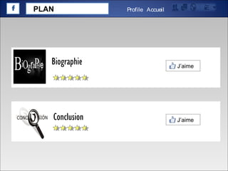 PLAN AccueilProfile
J’aime
J’aimeConclusion
Biographie
 