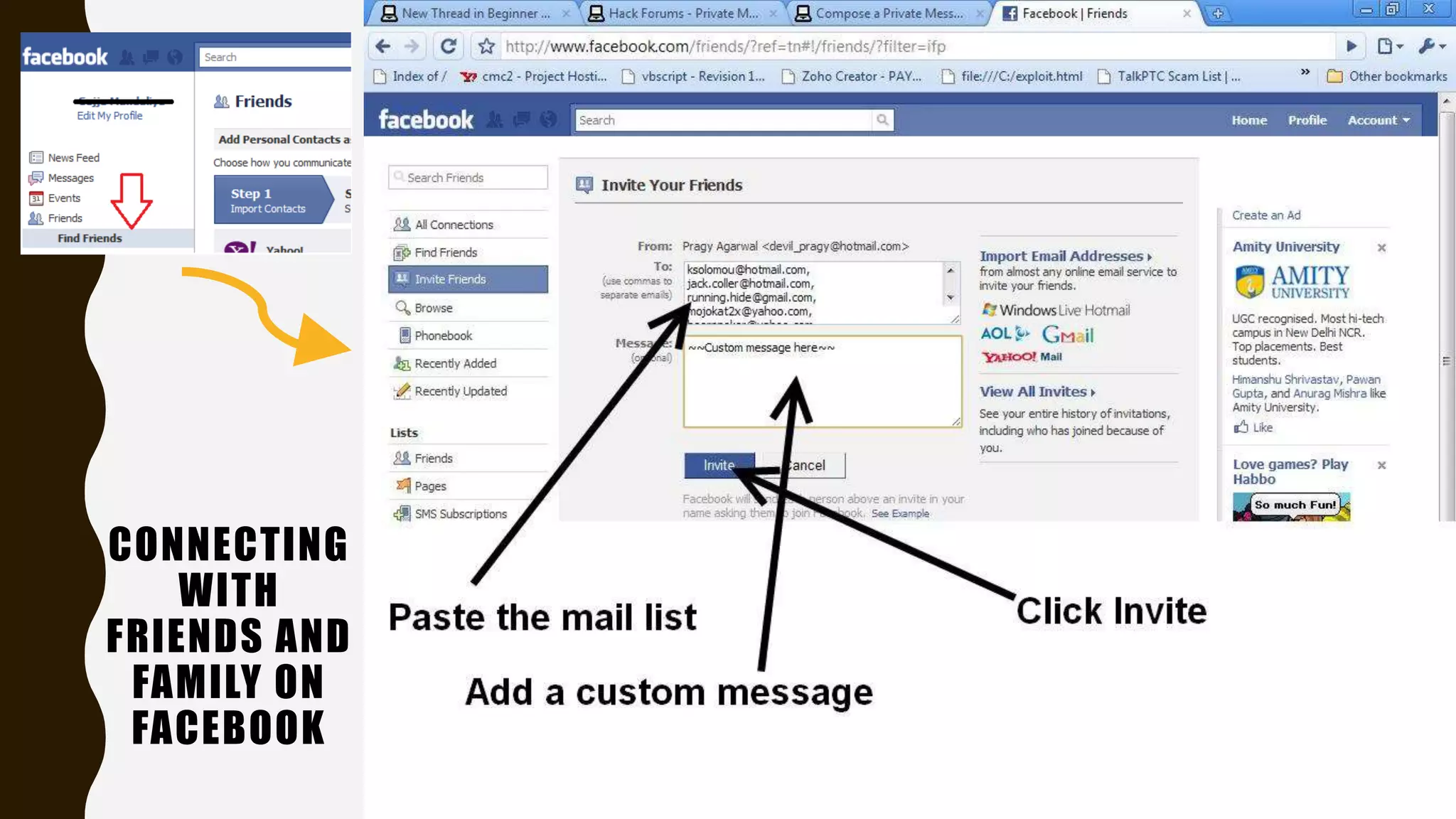 CONNECTING
WITH
FRIENDS AND
FAMILY ON
FACEBOOK
 