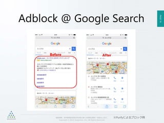 PAGE16
機密情報。本件業務担当者以外の第三者への情報公開を一切禁止します。
Copyright © 2015 Anagrams .Inc .All Rights Reserved.
Adblock @ Google Search
※Purifyによるブロック例
 