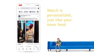 Watch is
personalized,
just like your
news feed
 