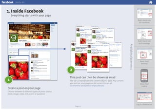 Media kit

1. Inside Facebook
Everything starts with your page
Right-hand side
on Facebook

Available placements

2
1
Crea...