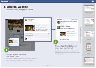 Media kit

2. External website
Option 2 - Using a page post link ad
Right-hand side
on Facebook

Available placements

2

...