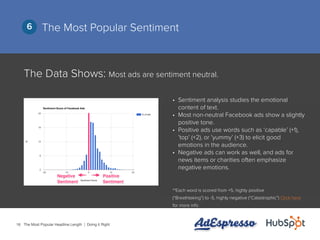 16
The Most Popular Sentiment6
The Data Shows: Most ads are sentiment neutral.
•	 Sentiment analysis studies the emotional...