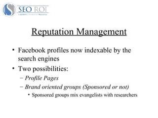 Facebook Reputation Facebook Advertising and Reputation Management | PPT