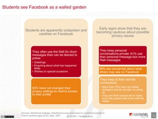 Students see Facebook as a walled garden



                                                                              ...