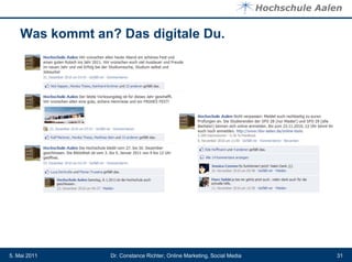Was kommt an? Das digitale Du.




5. Mai 2011      Dr. Constance Richter, Online Marketing, Social Media   31
 