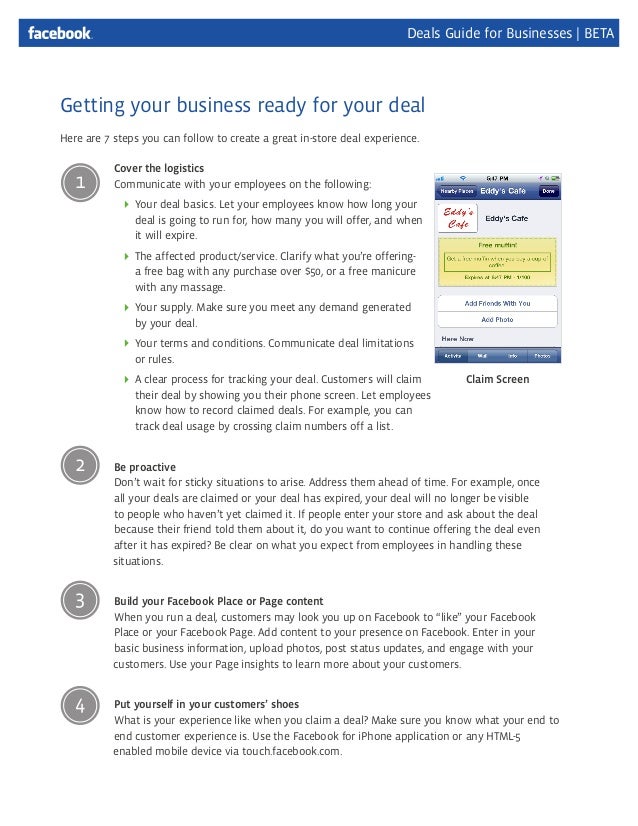 Facebook deals for business