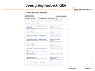 Users giving feedback: Q&A 
