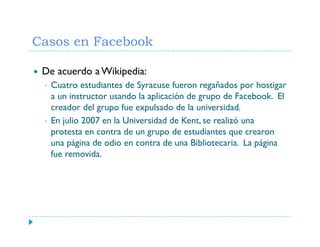 Facebook en la Educación: Experiencias de Uso
