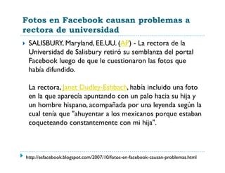 Facebook en la Educación: Experiencias de Uso