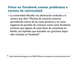 Facebook en la Educación: Experiencias de Uso