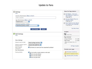 Update to Fans
 