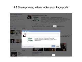#3 Share photos, videos, notes your Page posts
 