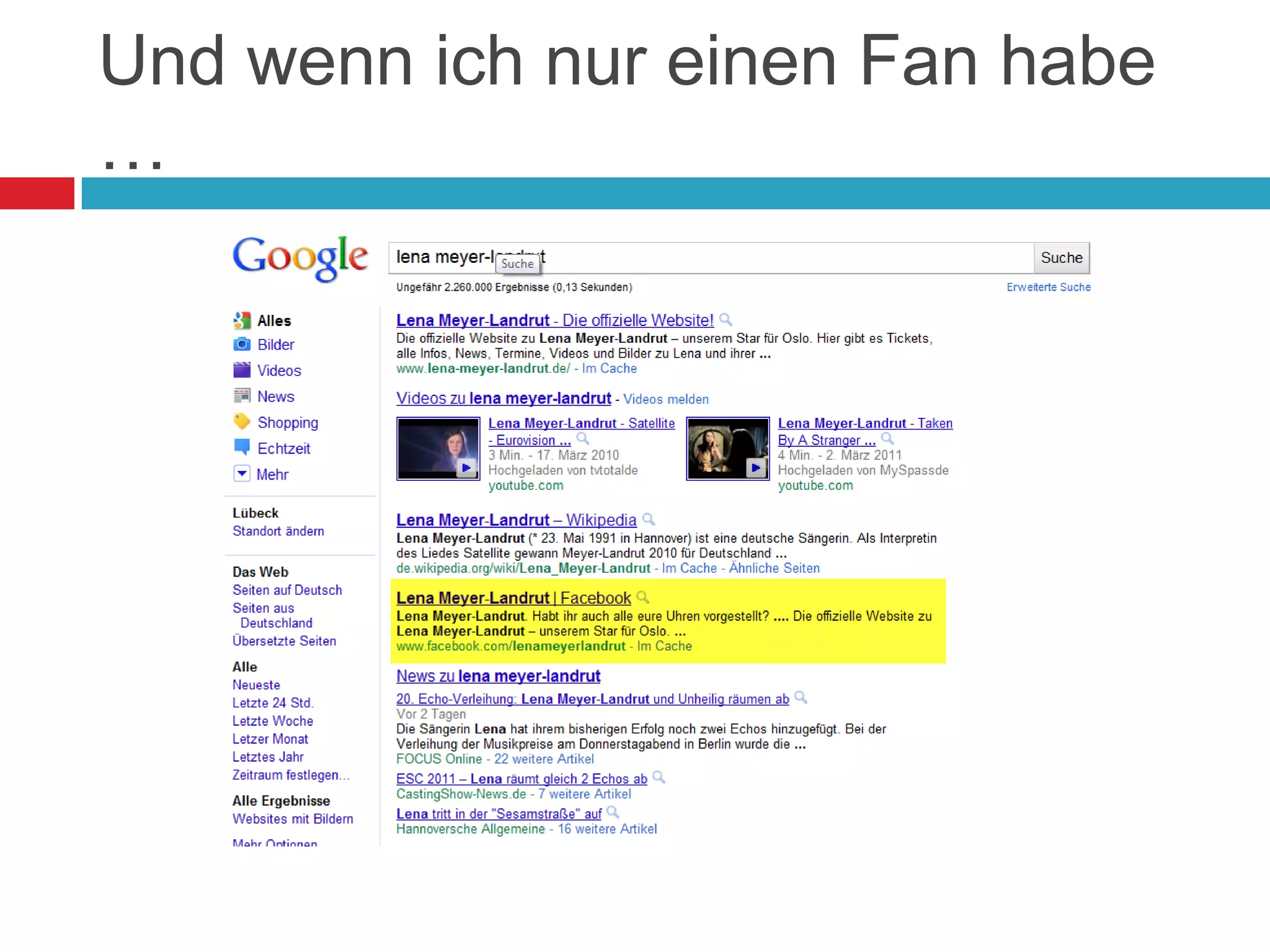 Und wenn ich nur einen Fan habe … 