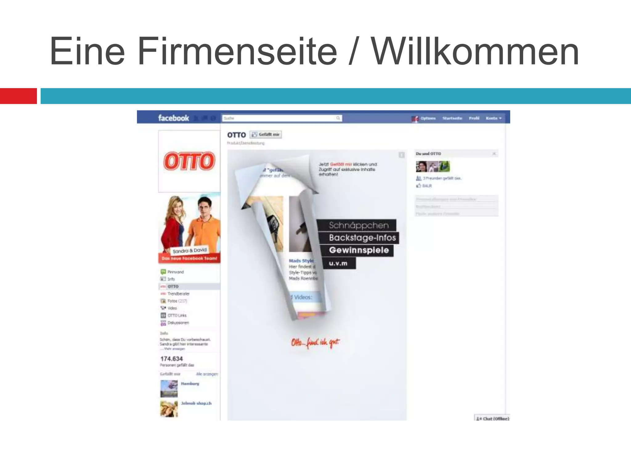 Eine Firmenseite / Willkommen